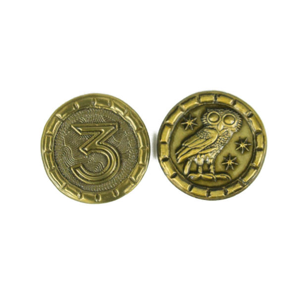 7 Wonders Duel Metal Coins - Broken Token Dueling coin set - value 3.
