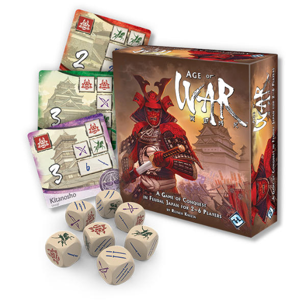 Age of War Board Game box cover and components.