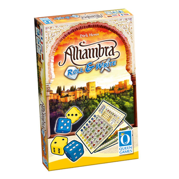 Alhambra Roll and Write Board Game front of box.