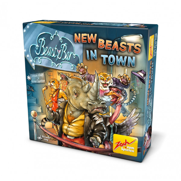 Beasty Bar New Beasts in Town Card Game box front.