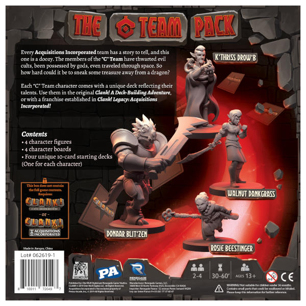 Clank Legacy Acquisitions Incorporated the C Team Pack box back.