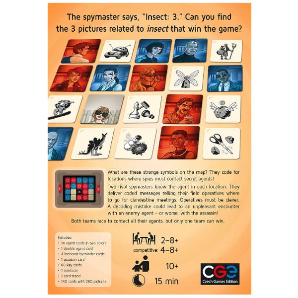 Codenames Pictures Board Game Back cover.