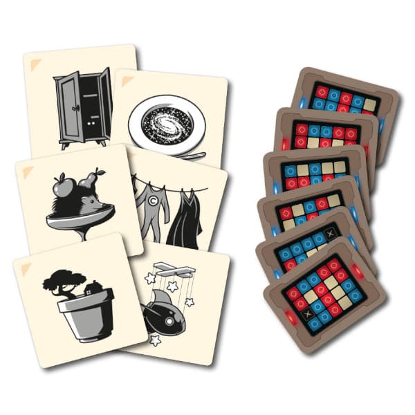 Codenames Pictures Board Game Components.