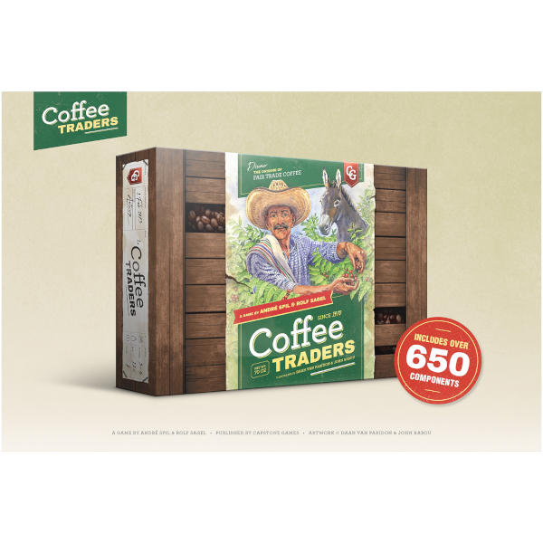 Coffee Traders Board Game box cover.