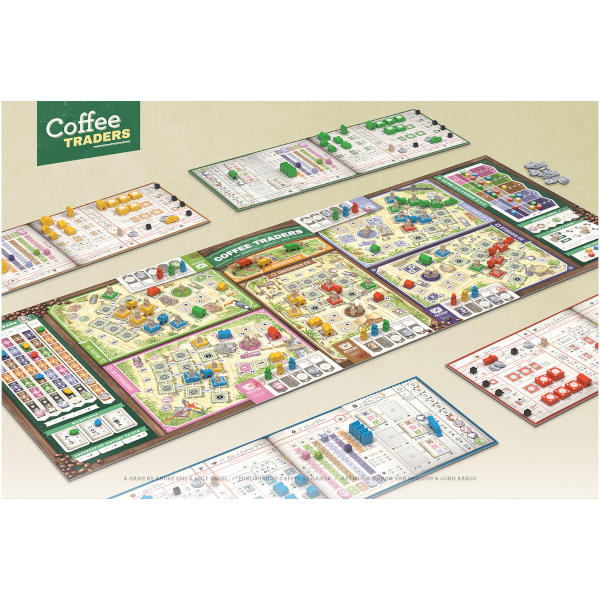 Coffee Traders Board Game components.