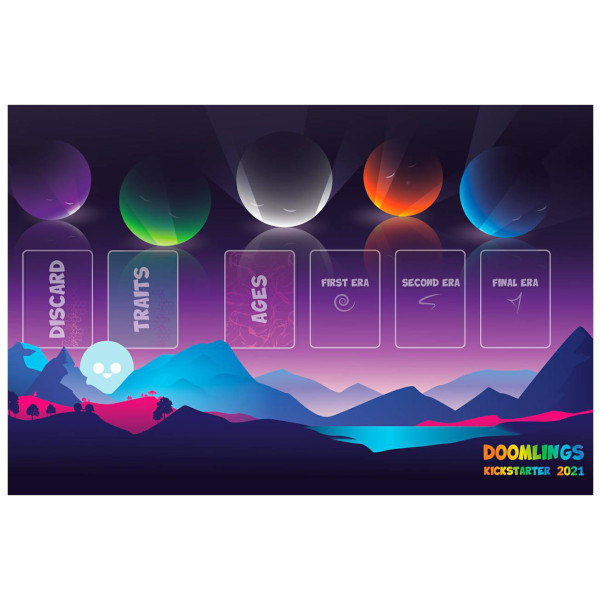 Doomlings Gold Edition Kickstarter game mat.