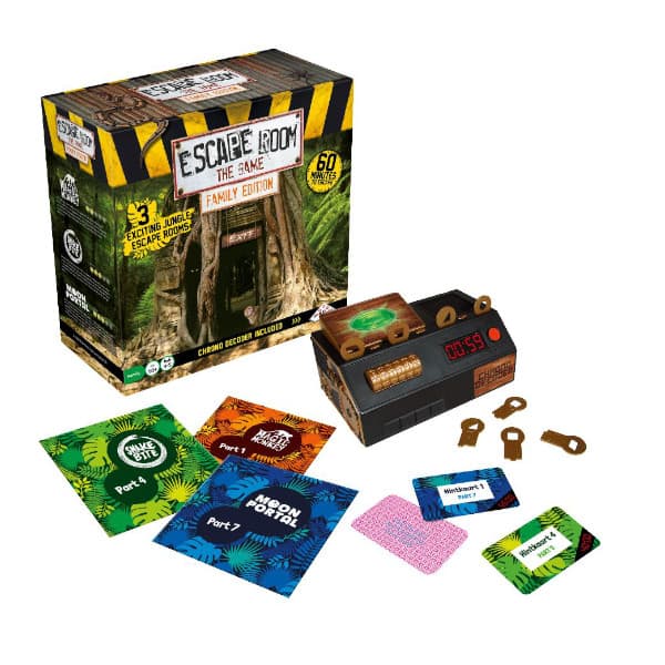 Escape Room the Game Family Edition Jungle box and components.