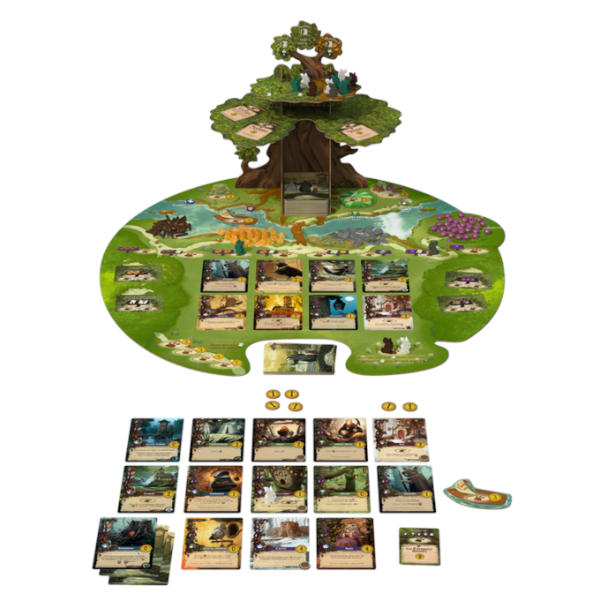Everdell Board Game Evertree and components.
