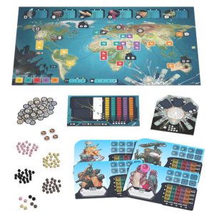 Excavation Earth Board Game board and components.