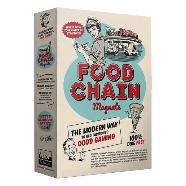Food Chain Magnate Board Game box cover.