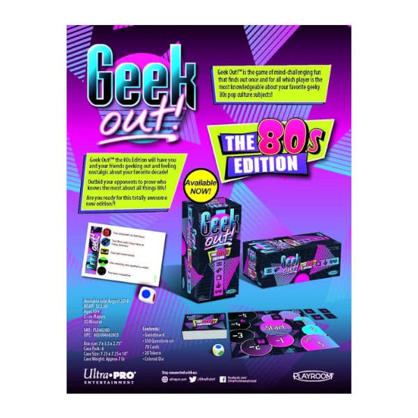 Geek Out 80s Edition back cover.
