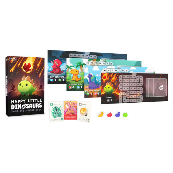 Happy Little Dinosaurs Card Game box and components.