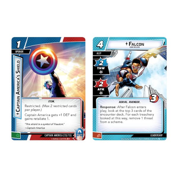 Marvel Champions Captain America Hero Pack cards.