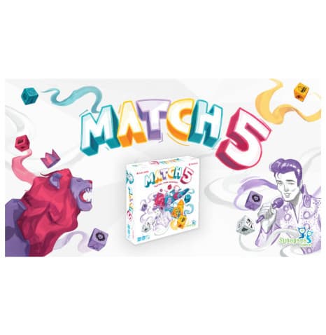 Match 5 Board Game Promo logos.