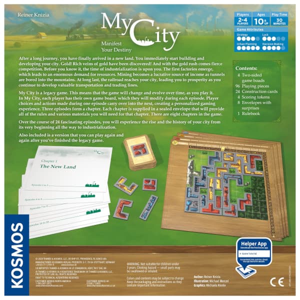 My City Board Game back of box.