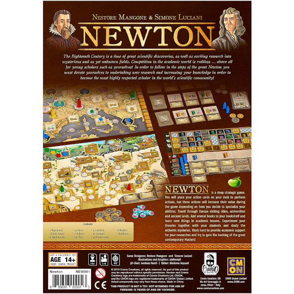 Newton Board Game back of box.