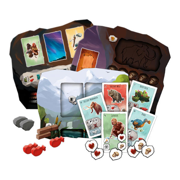 Paleo Board Game components.
