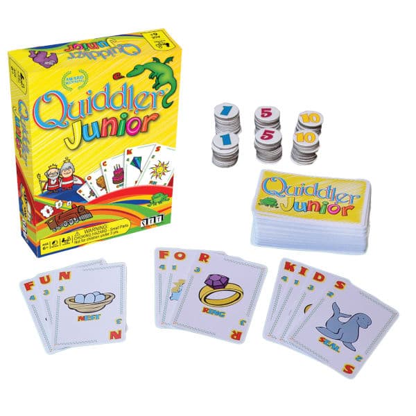 Quiddler Junior card Game box and components.