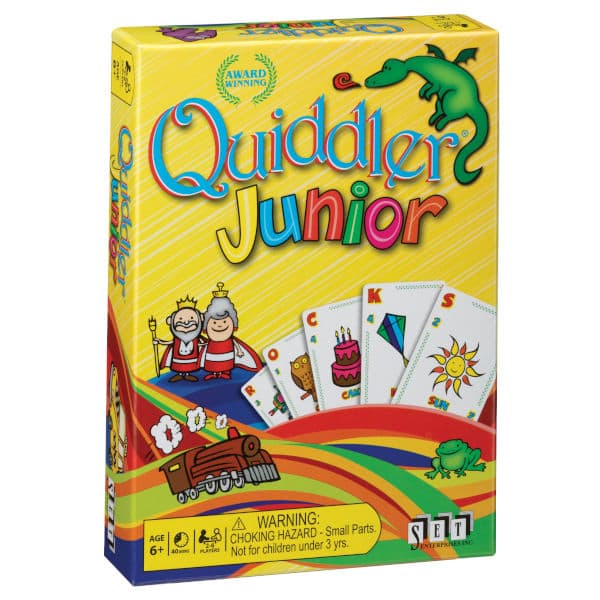 Quiddler Junior card Game box cover.