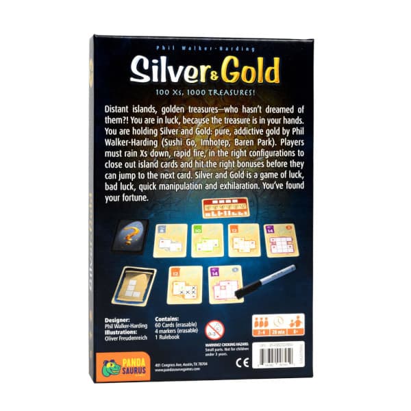 Silver and Gold Board Game back cover.
