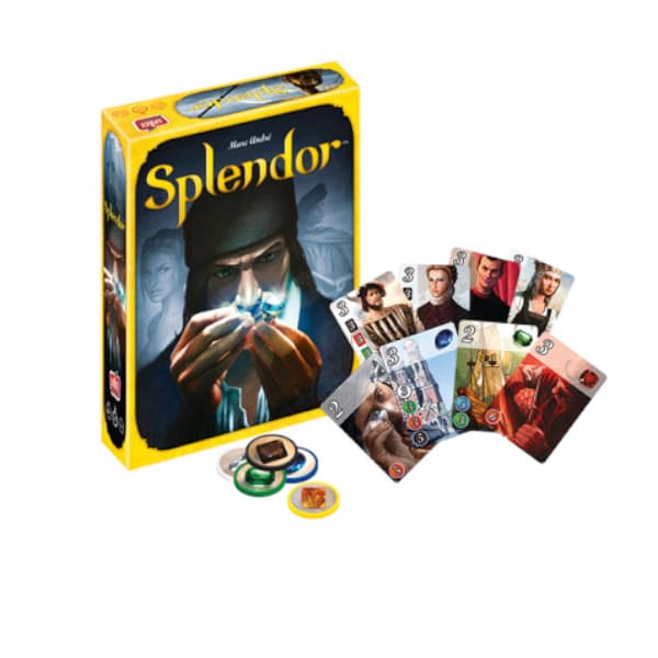 Splendor Board Game box and components.