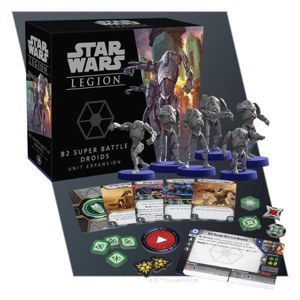 Star Wars Legion B2 Super Battle Droids Unit Expansion box and components.