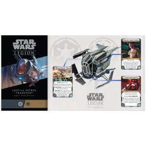 Star Wars Legion LAAT le Patrol Transport Unit Expansion cards and components.