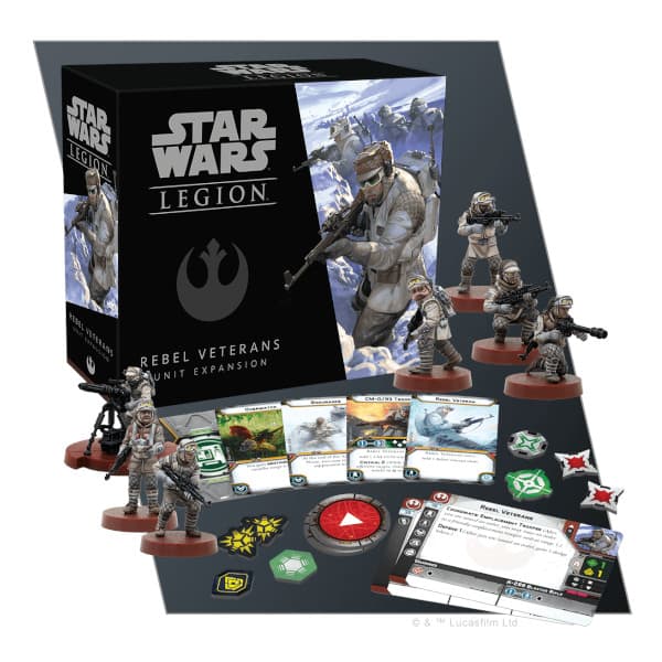 Star Wars Legion Rebel Veterans Unit Expansion box spread.