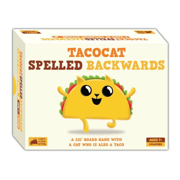 Tacocat Spelled Backwards Game box cover.