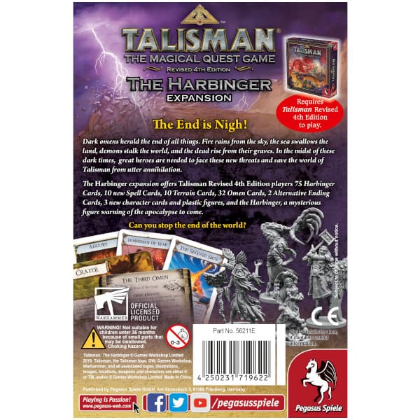 Talisman Harbinger Expansion 4th Edition back of box.