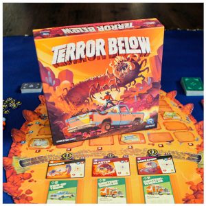 Terror Below Board Game box cover and components.