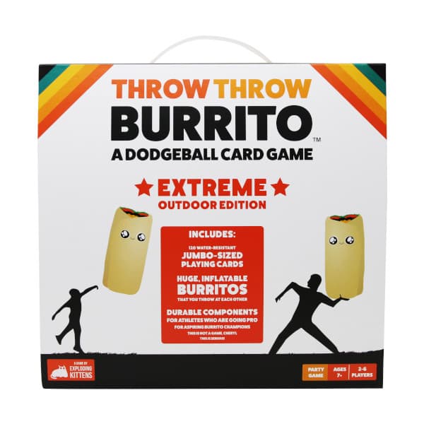 Throw Throw Burrito Extreme Outdoor Edition front of box.