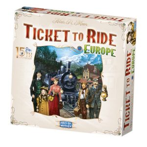 Ticket to Ride Europe 15th Anniversary Edition Box Cover.