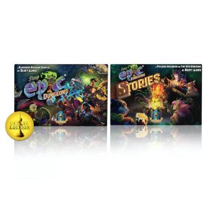 Tiny Epic Dungeons Board Game Kickstarter Edition Box cover with Stories expansion.