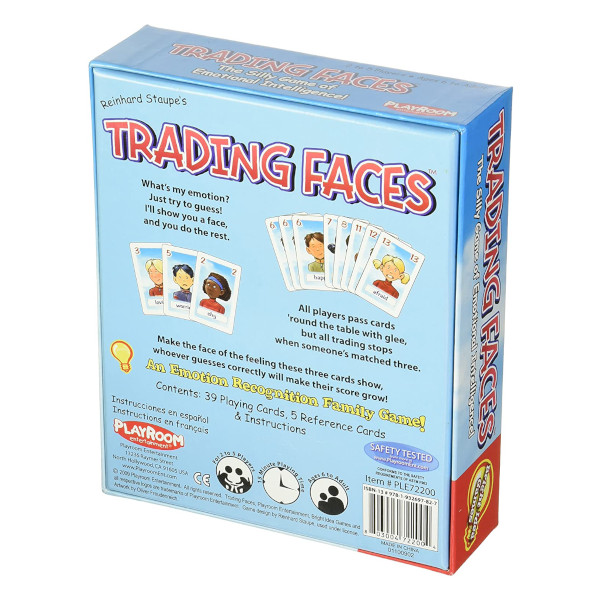 Trading Faces Game back cover.