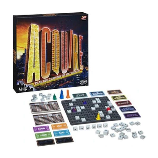 Acquire Board Game box cover and components.