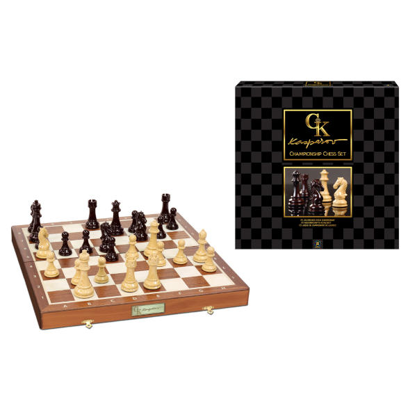 Kasparov Championship Chess Set contents and box.
