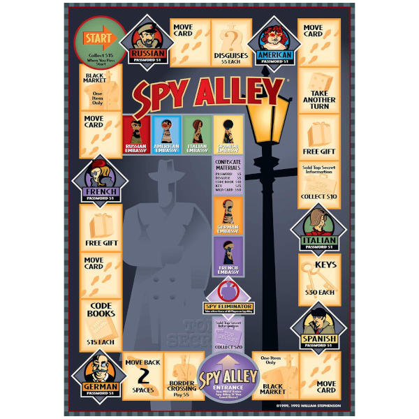 Spy Alley Board Game board.