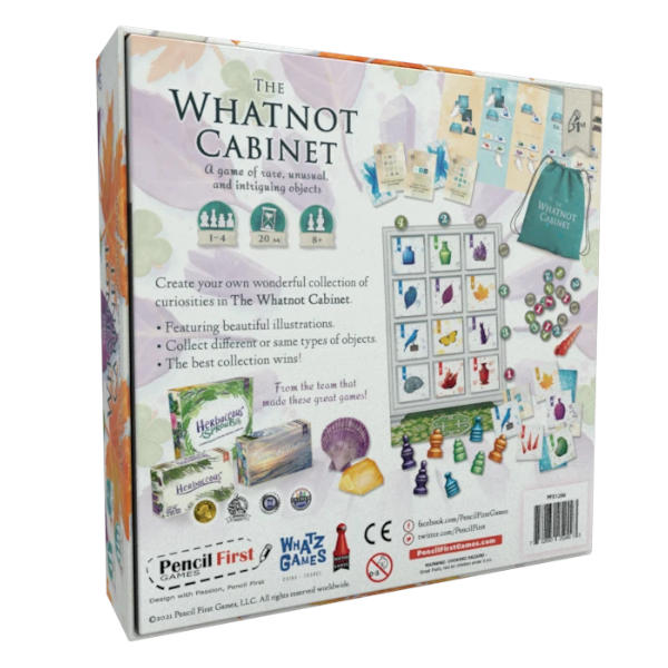The Whatnot Cabinet Board Game back of box.