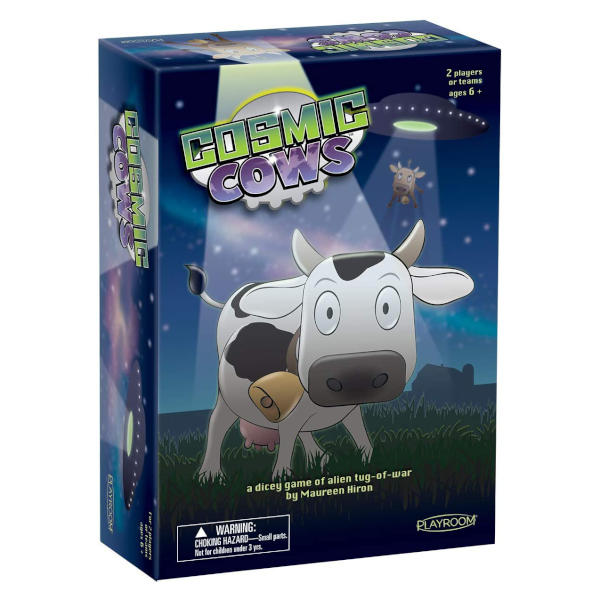 Cosmic Cows Board Game box cover.