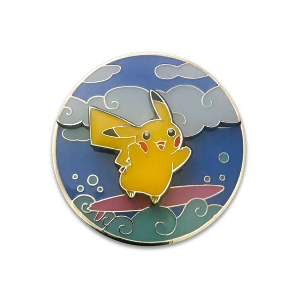 Pokemon TCG Celebrations Deluxe Pin Collection pin surfing Pikachu.