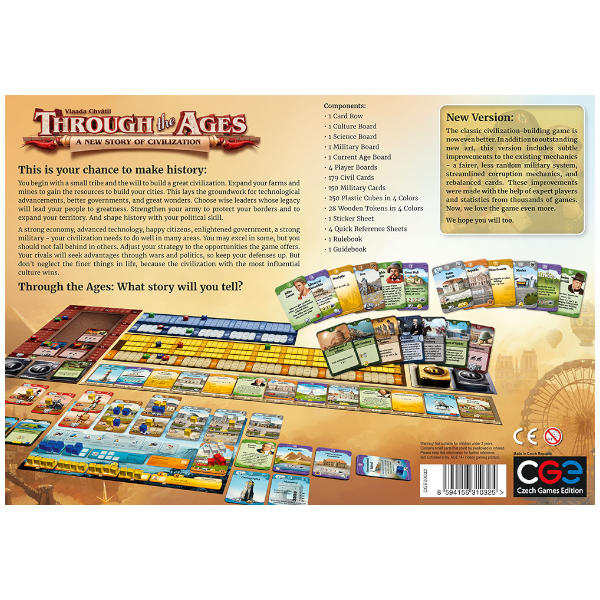 Through the Ages a New Story of Civilization Board Game back cover.
