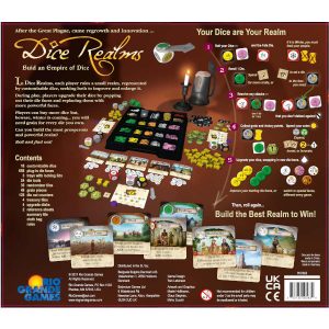Dice Realms Board Game back cover.