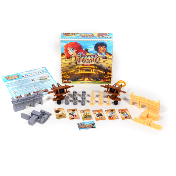 Catapult Kingdoms Siege Expansion Box cover and components.