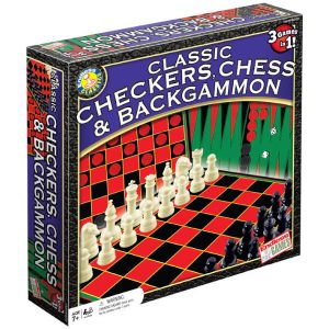 Classic Checkers & Backgammon Set