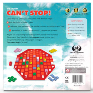 Can't Stop Board Game 2021 Edition