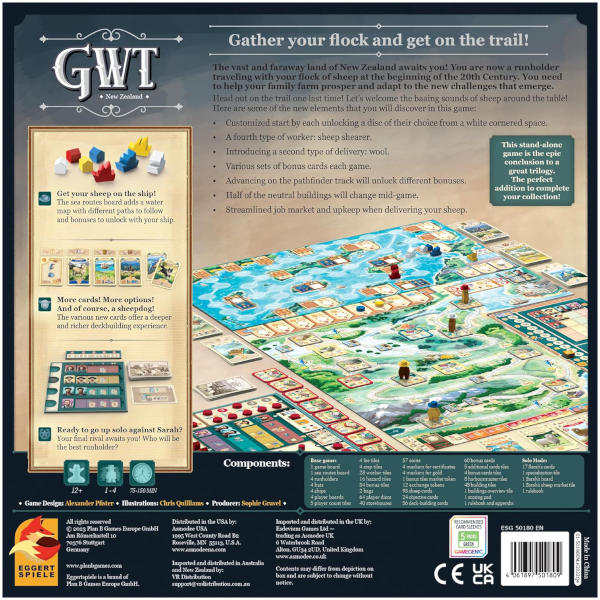 Great Western Trail New Zealand Board Game