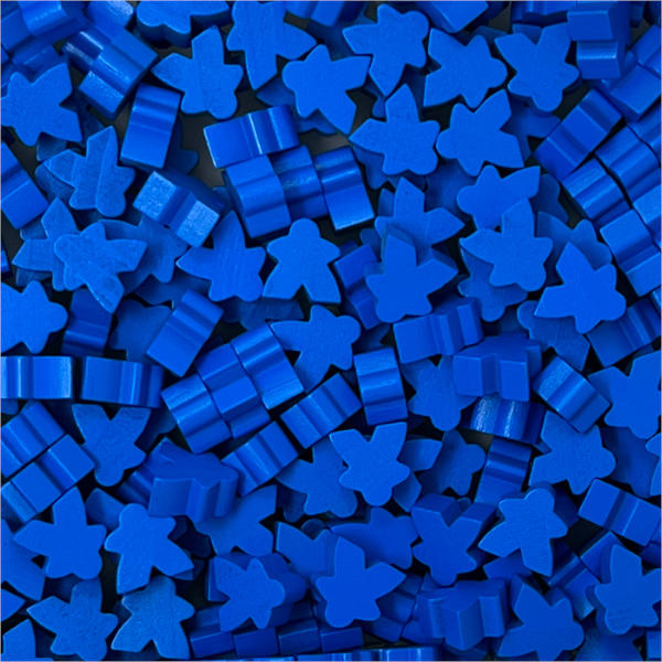 Wooden Meeples 15mm BLUE (Pack of 20)