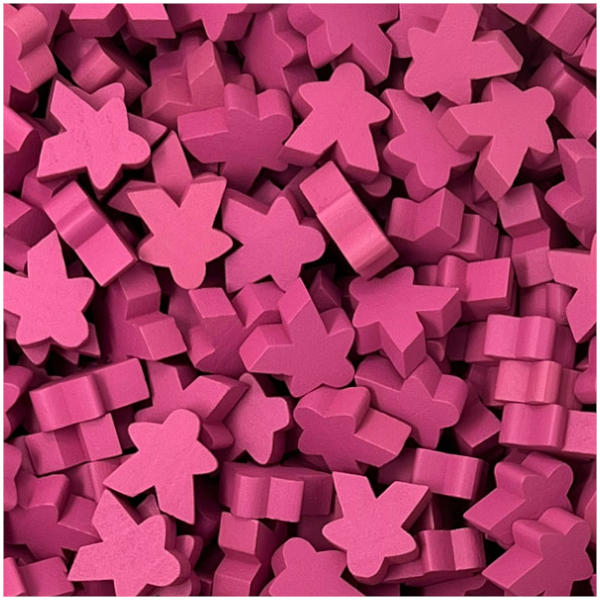 Wooden Meeples 15mm DARK PINK (Pack of 20)