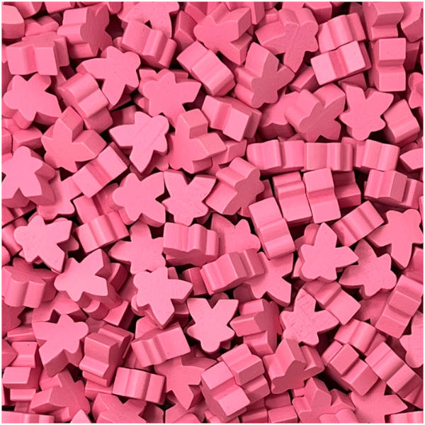 Wooden Meeples 15mm LIGHT PINK (Pack of 20)